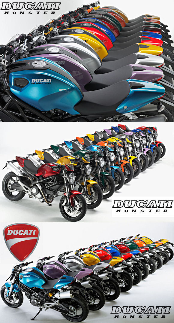 Ducati propose sa nouvelle Monster Colour Therapy avec 13 parfums au choix.