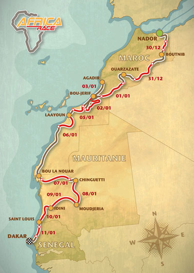 L'Africa Race, le nouveau grand rallye africain, part à la conquete des dunes.