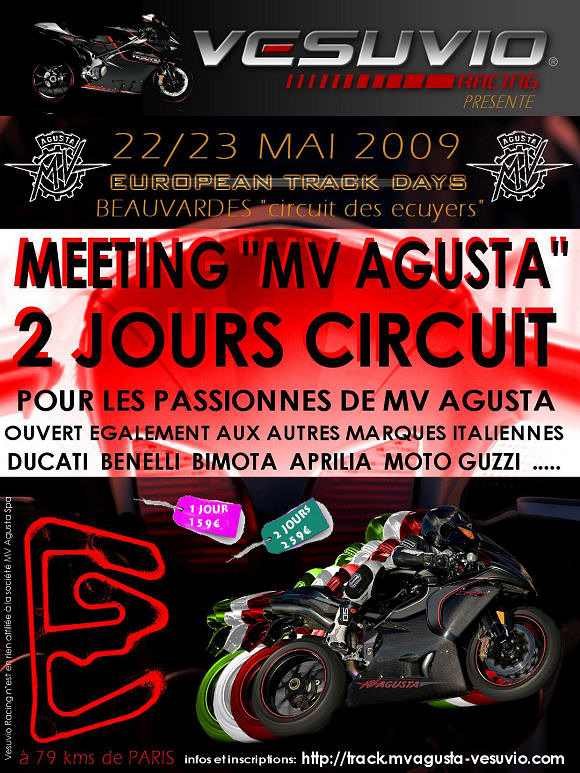 2 journées piste pour les passionnés de MV-Agusta & motos italiennes avec Vesuvio Racing