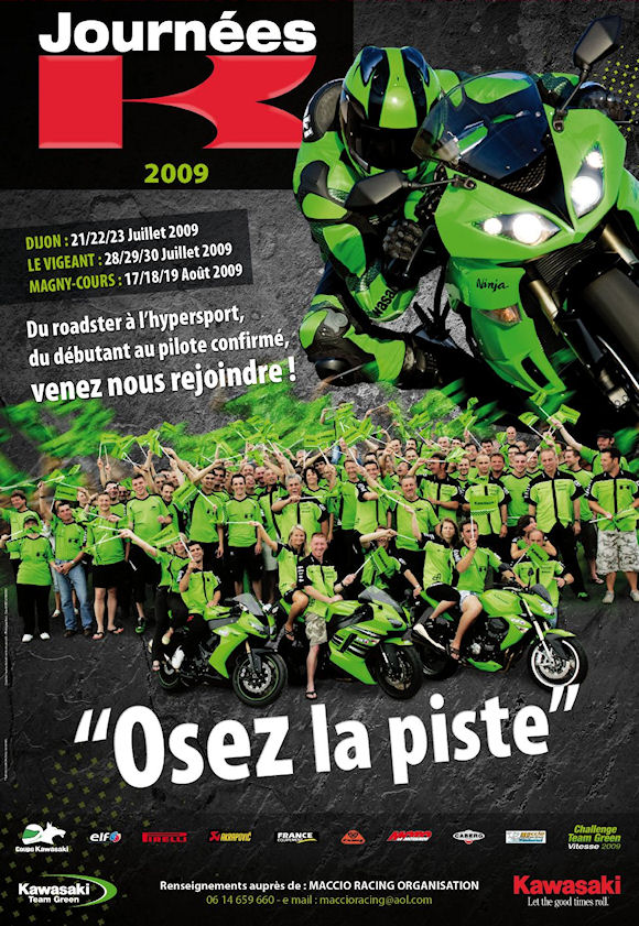 Kawasaki organise votre baptême sur piste.