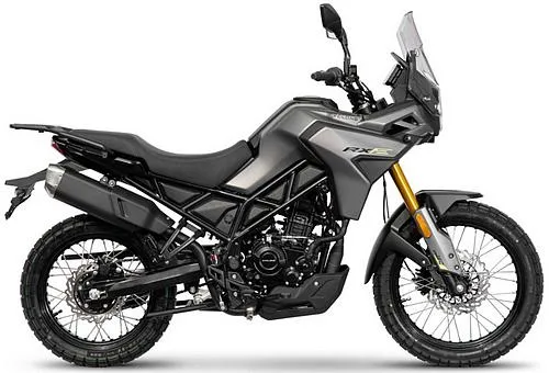 Foto de perfil del 125 RX2 2026 en color gris.
