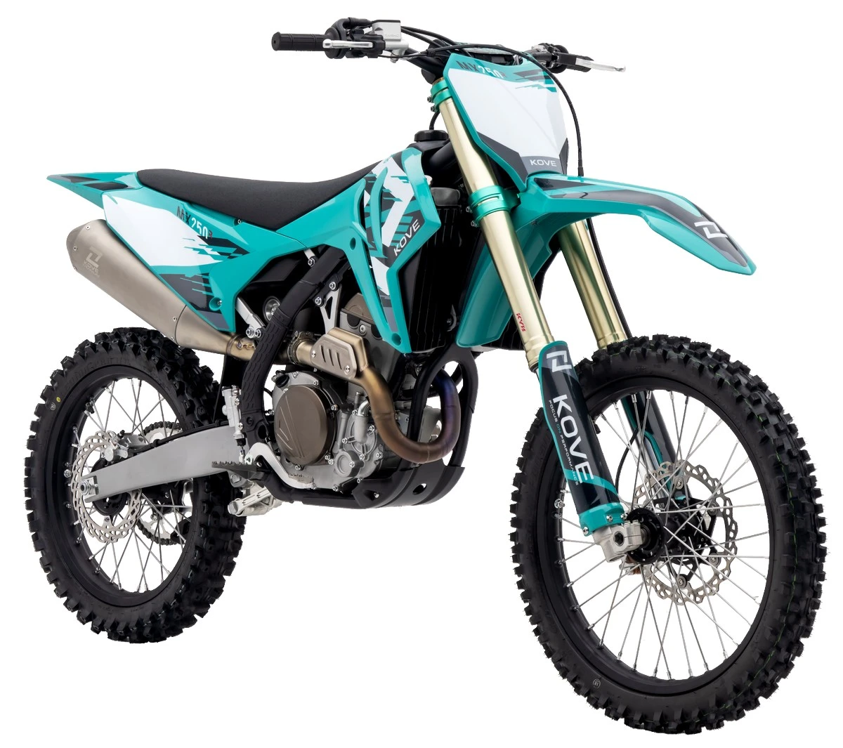 A green MX250 Cross R motorcycle