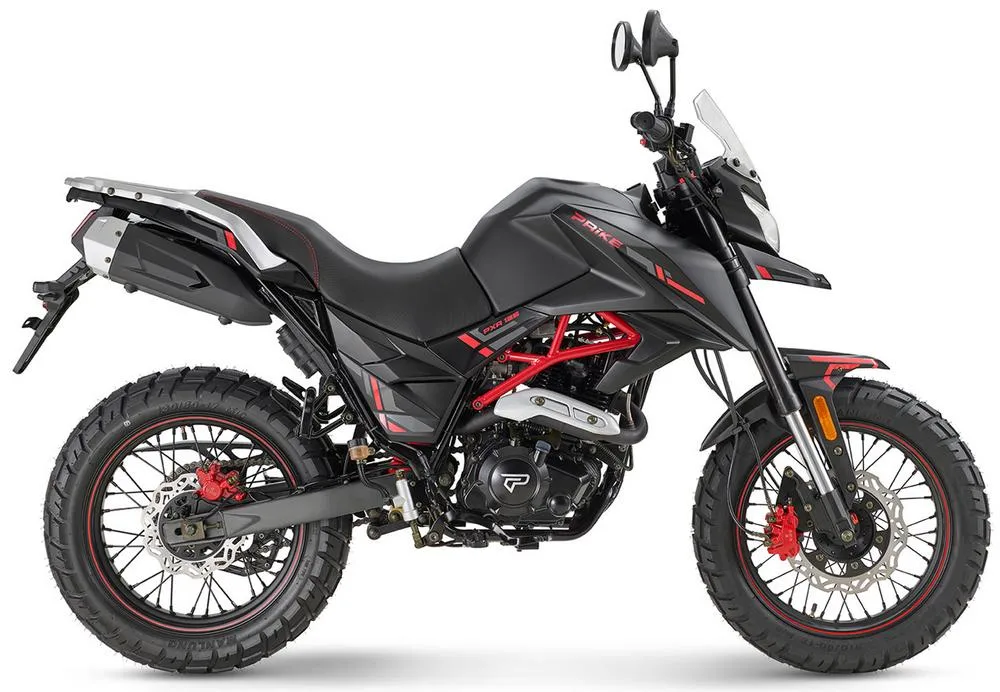 Foto de perfil del PXA 125 Adventure 2026 en color negro.