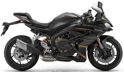 Foto de perfil del SRK 800 RR 2025 en color negro.