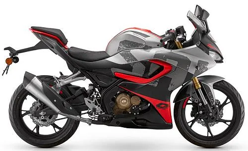 Foto de perfil del SRK 125 R 2026 en color gris.