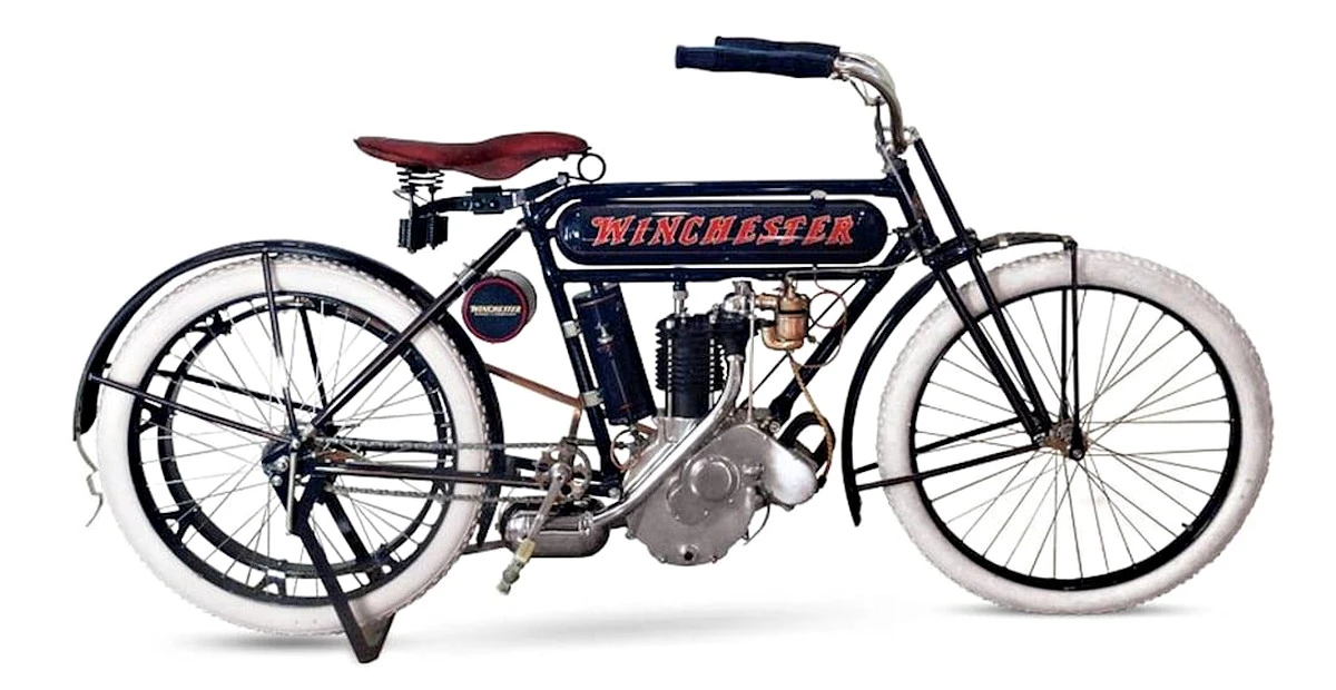 Una motocicleta Winchester de 6 CV