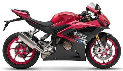 Foto de perfil del 500RR 2025 en color rojo / negro.