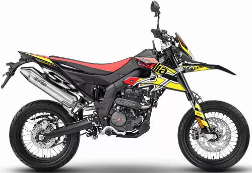 Foto de perfil del SX 125 2024 en color amarillo / negro.