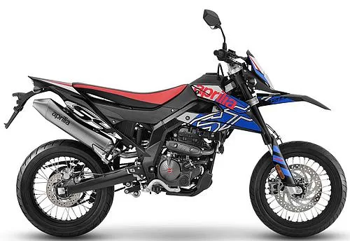 Foto de perfil del SX 125 2024 en color negro / azul.