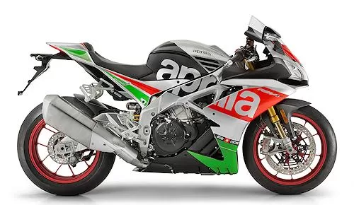 Foto de perfil del 1000 RSV4 RF 2017 en color indefinido.