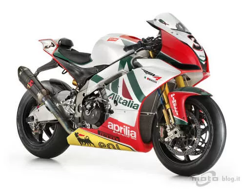 Foto de perfil del RSV4 1000 Factory SUPERBIKE 2010 en color indefinido.