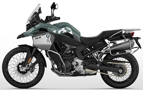 Foto de perfil del F 900 GS Adventure 2026 en color verde.