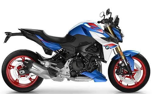 Foto de perfil del F 900 R 2027 en color blanco / rojo / azul.