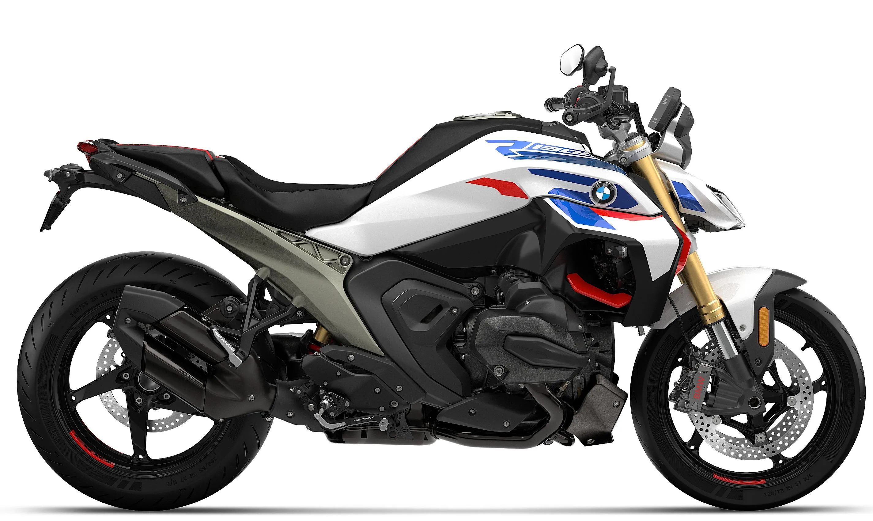 Foto de perfil del R 1300 R 2027 en color blanco / rojo / azul.