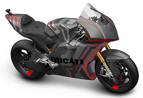 Photo de profil de la V21L MotoE 2022 en couleur gris