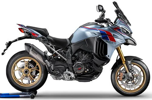 Photo de profil de la Multistrada V4 RS Collezione 100 2026 en couleur bleu