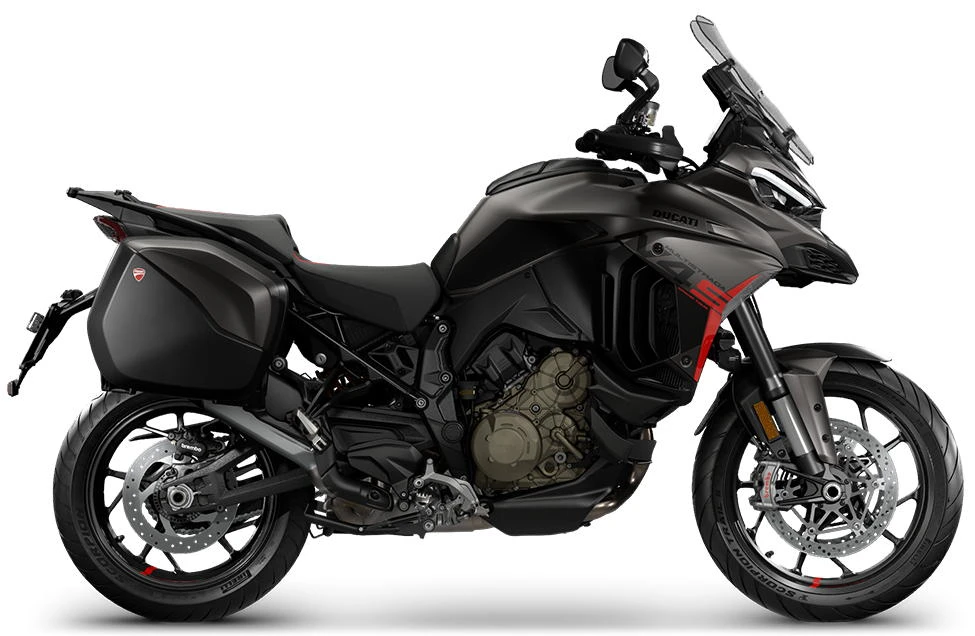 Foto de perfil del Multistrada V4 S Grand Tour 1160 2027 en color negro.