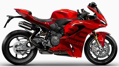 Foto de perfil del Panigale V2 MM93 2026 en color rojo.