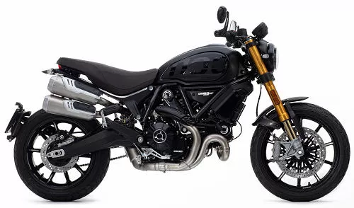 Foto de perfil del Scrambler 1100 Sport Pro 2023 en color negro.