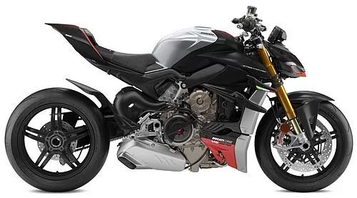 Foto de perfil del 1100 Streetfighter V4 SP2 2024 en color gris / negro.