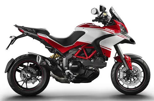 Foto de perfil del Multistrada 1200 S Pikes Peak 2013 en color indefinido.