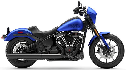 Foto de perfil del 1920 Softail Low Rider S FXLRS 2026 en color azul.
