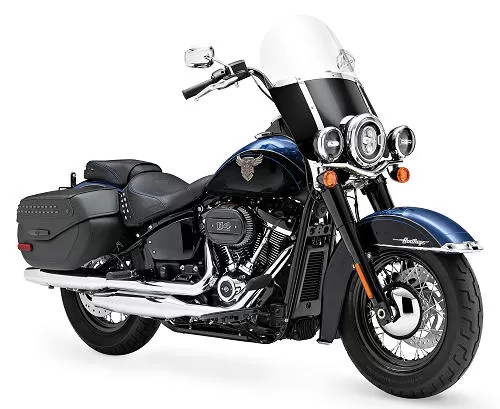 Foto de perfil del 1870 SOFTAIL HERITAGE CLASSIC 115eme Anniversaire FLHC 2018 en color indefinido.