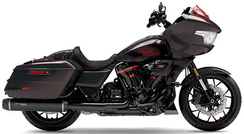 Foto de perfil del CVO 1980 Road Glide ST  FLTRXSTSE 2026 en color gris.