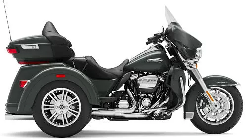 Foto de perfil del 1870 Tri Glide Ultra FLHTCUTG 2020 en color indefinido.