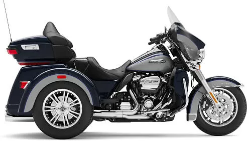 Foto de perfil del 1870 Tri Glide Ultra FLHTCUTG 2020 en color indefinido.