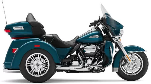 Foto de perfil del 1870 Tri Glide Ultra FLHTCUTG 2020 en color indefinido.