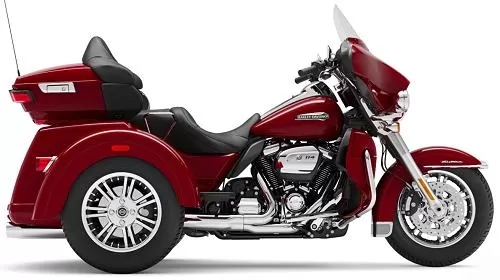 Foto de perfil del 1870 Tri Glide Ultra FLHTCUTG 2021 en color indefinido.