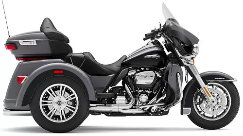 Foto de perfil del 1870 Tri Glide Ultra FLHTCUTG 2021 en color indefinido.
