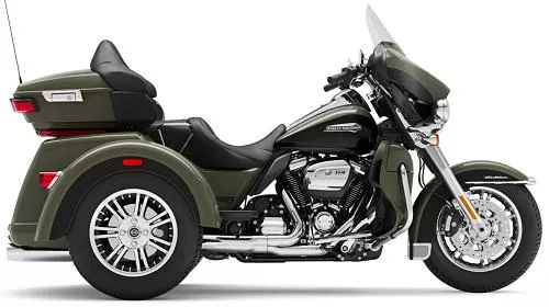 Foto de perfil del 1870 Tri Glide Ultra FLHTCUTG 2021 en color indefinido.