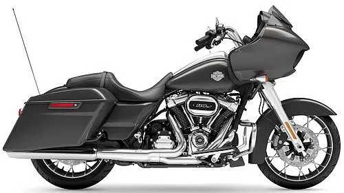 Foto de perfil del 1870 Road Glide Special FLTRXS 2023 en color gris.