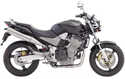 Foto de perfil del CBF 900 HORNET 2005 en color negro.