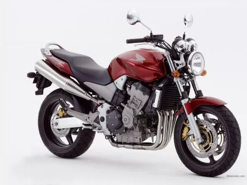 Foto de perfil del CBF 900 HORNET 2006 en color rojo.