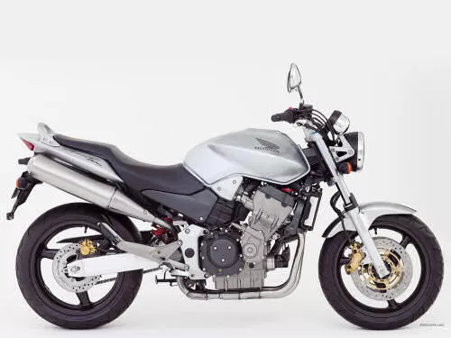 Foto de perfil del CBF 900 HORNET 2006 en color gris.