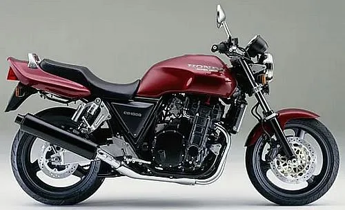 Foto de perfil del CB 1000 Big one 1996 en color burdeos.