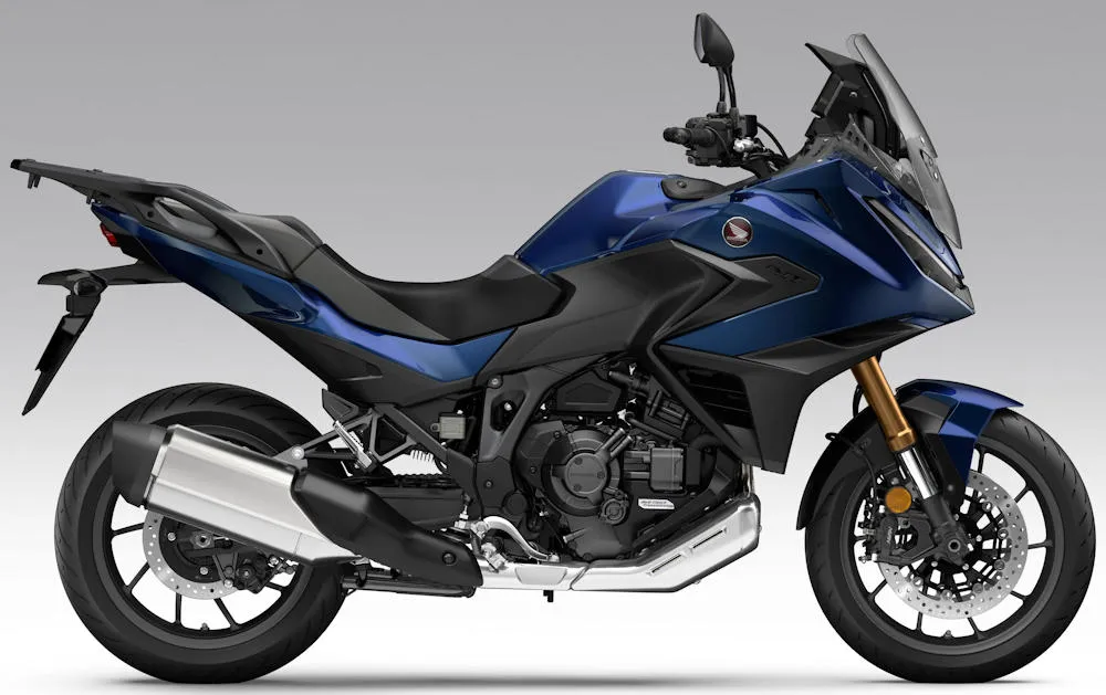 Foto de perfil del NT 1100 DCT Electronic Suspension 2027 en color azul.