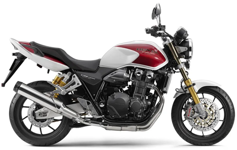 Photo de profil de la CB 1300 Super Four Final Edition SP 2025 en couleur rouge / blanc