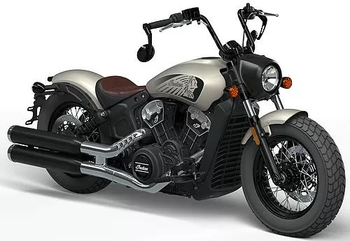 Foto de perfil del 1133 Scout Bobber Twenty 2023 en color gris.
