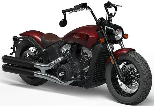 Foto de perfil del 1133 Scout Bobber Twenty 2023 en color rojo.