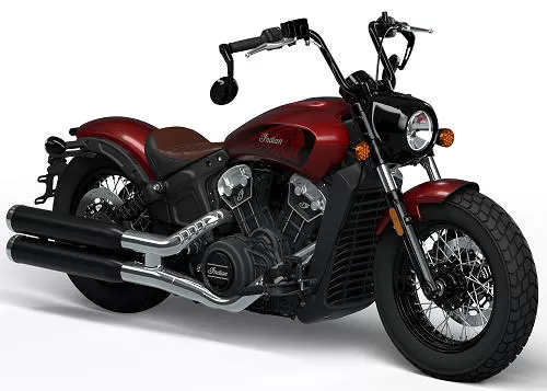 Foto de perfil del 1133 Scout Bobber Twenty 2024 en color rojo.