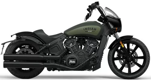 Foto de perfil del 1133 Scout Rogue 2023 en color verde.