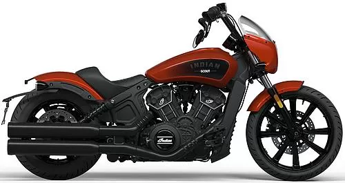 Foto de perfil del 1133 Scout Rogue 2023 en color rojo.