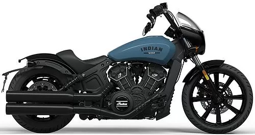 Foto de perfil del 1133 Scout Rogue 2023 en color azul.