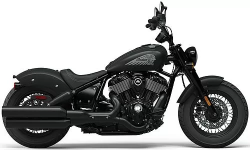 Foto de perfil del 1890 Chief Bobber Dark Horse 2023 en color negro.