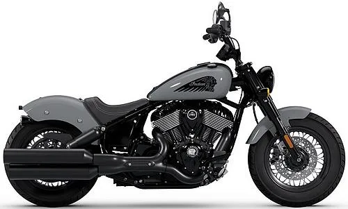 Foto de perfil del 1890 Chief Bobber Dark Horse 2025 en color gris.