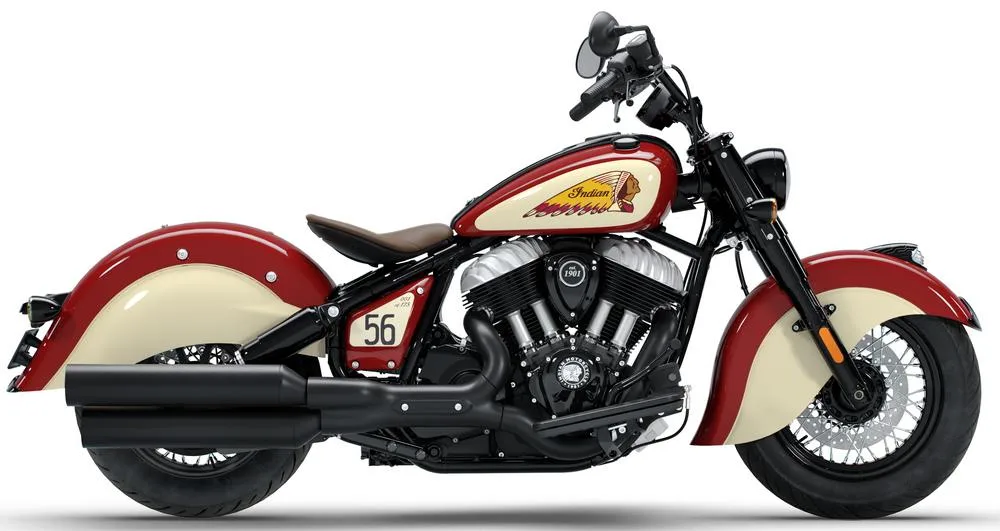 Foto de perfil del 1890 Chief Vintage Sturgis, SD Edition 2026 en color burdeos.
